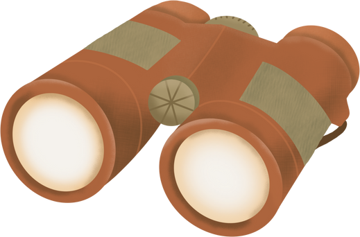 Brown Binoculars Illustration